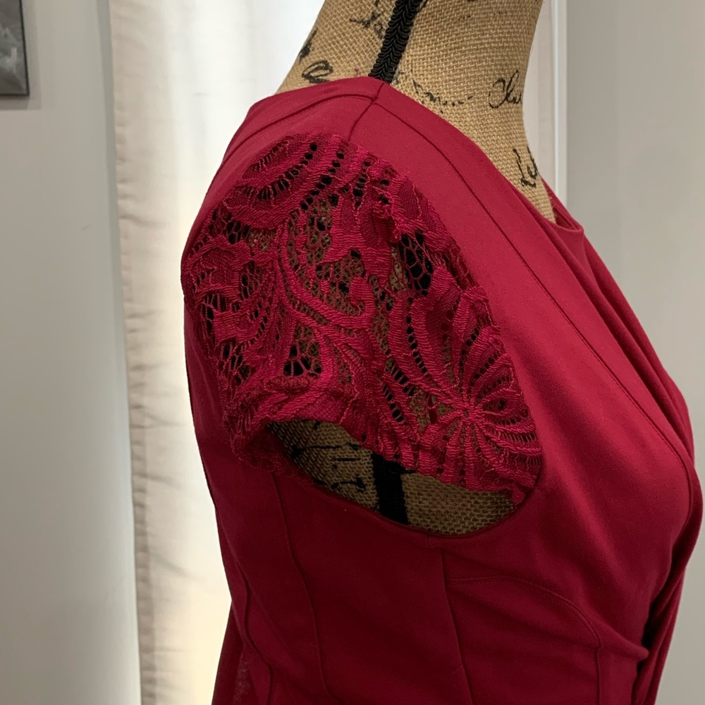 Nanette Lepore burgundy dress size 10 - Picture 6 of 8